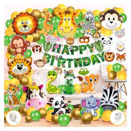 Zyozi Jungle Safari Birthday Decoration Kit  Multicolor - Pack of 81-image-49