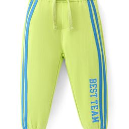 Babyhug Terry Knit Full Length Lounge Pant Text Print - Limegreen-image-48