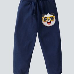 KAVEE Pure Cotton Cool Panda Printed Bio Washed Joggers - Navy Blue-image-22