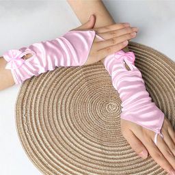 Tipy Tipy Tap Fingerless Bow Gloves - Pink-image-28