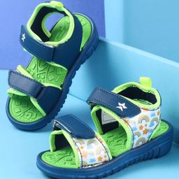 Cute Walk by Babyhug Velcro Closure Sandals with Rainbow Theme Print - Royal Blue-picture-21