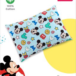Babyhug Disney Cotton Rectangular Pillow With Smiley Mickey Face Print - Blue-53