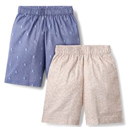 Rikidoos Pack Of 2 Abstract Printed & Striped Boxers - Off White & Blue-image-72