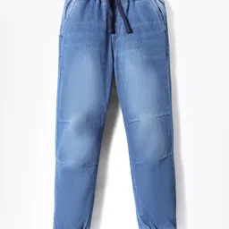 Pine Kids Denim Woven Full Length Washed Jeans - Blue-picture-22