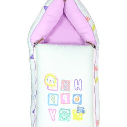 Fisher Price By NB 3 in 1 Baby Carry Nest Happy Animal Block Print - Soft Pastel Lavender-image-9