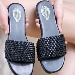 Shoetopia Braided Sandals - Black-image-9