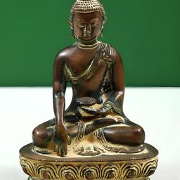 Exotic India Gunmetal-Toned Buddha Idol Showpiece-image-82