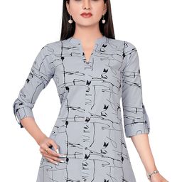 Meher Impex Print Mandarin Collar Top-42