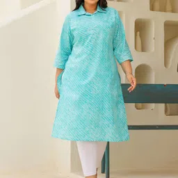 FLAVIA CREATION Women Striped Woven Design A-Line Flared Sleeves Thread Work Kurta-image-59