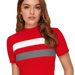 sanjana  silk SANJANA SILK Striped Crop Top-picture-13