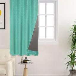 Saral Home Teal Room Darkening Window Curtain-image-58