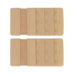 Bra Extender 3-Hook, 3 Pack, Beige, Elastic Band Bra Strap Extension, Multiple Rows image 3
