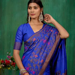 Sangria Banarasi Woven Design Saree With Blouse Piece-picture-12