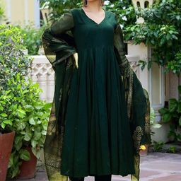 DIVASTRI Regular Kurta with Trousers & With Dupatta image 4