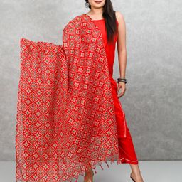 Apratim Ethnic Motifs Printed Tasselled Dupatta-2