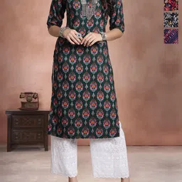Anouk Rustic Women Pack Of 4 Ethnic Motifs Printed Straight Crepe Kurta-picture-15