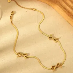 MEENAZ Gold-Plated Stainless Steel Necklace-image-99