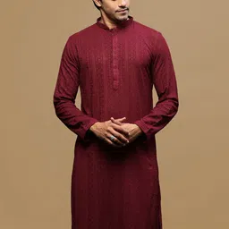 Sanwara Geometric Embroidered Chikankari Cotton Straight Kurta-image-17