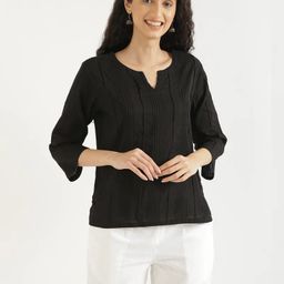 KASHISHIYA Notch Neck Pure Cotton Kurti-picture-40