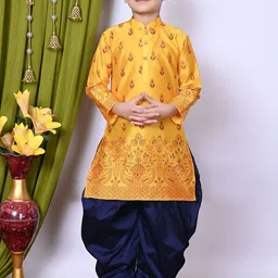 BAESD Boys Printed Regular Dupion Silk Kurta with Patiala-33