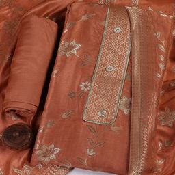 Meena Bazaar Floral Woven Design Zari Unstitched Dress Material-image-38