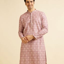 Manyavar Ethnic Motifs Printed Straight Sequinned Kurta with Pyjamas-picture-11
