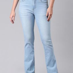 ZHEIA Women Bootcut High-Rise Heavy Fade Stretchable Jeans-image-103