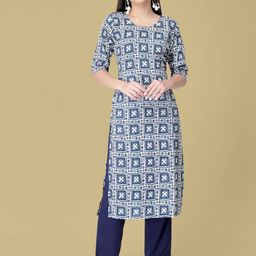 7Threads Selection Of 6 Geometric Printed Round Neck Straight Kurtas-image-55