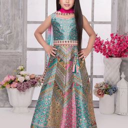 JAY NAGNATH FAB Girls Printed Mirror Work Ready to Wear Lehenga & Blouse With Dupatta-picture-31