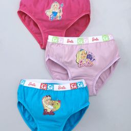 Red Rose Barbie Print Panties Pack of 3 - Pink Blue-image-36