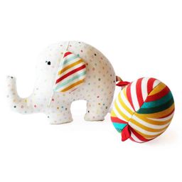 Shumee Elephant and Ball Rattle Plush Toy - Multicolor-24