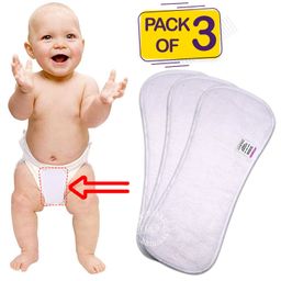 Bembika 4 Layer Cotton Nappy Inserts Pack Of 3 - White-14