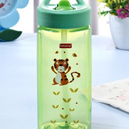 Babyhug Lion Print Toddler Square Flip Top Lid Sipper Green - 420 ml-13