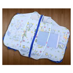 Mums Wean Baby Mattress Set With Mosquito Net Pillow And Blanket - Blue-image-34