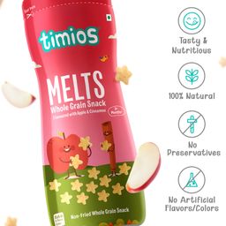timios Melts Non-Fried No-Maida Wholegrain Star-Shaped Snacks Apple & Cinnamon Flavour - 50 g-10