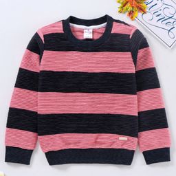 Smarty Full Sleeves Striped Pullover - Fuchsia-picture-21