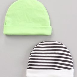 Ben Benny Caps Striped Solid Pack of 2 Green Black - Diameter 9 cm-image-33