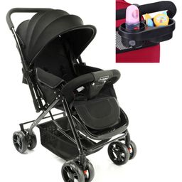 Babyhug Symphony Stroller With Reverisble Handle & Mosquito Net - Black-14