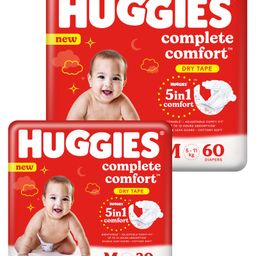 Huggies New Dry Taped Diapers Medium - 60 Pieces &Huggies Dry Diapers Medium Size - 30 Pieces-image-37
