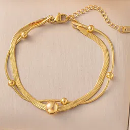 Designs & You Gold-Plated Artificial Beaded Charm Bracelet-18