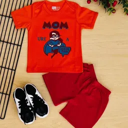 Piku Store Unisex Kids Printed T-shirt with Shorts-image-29