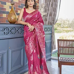 KALINI Ethnic Motif Woven Design Banarasi Saree-image-58