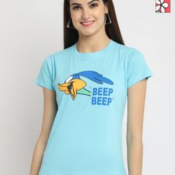 Dreambe Women Pack Of 2 Looney Tunes Graphic Printed Round Neck Cotton T-shirts-picture-47