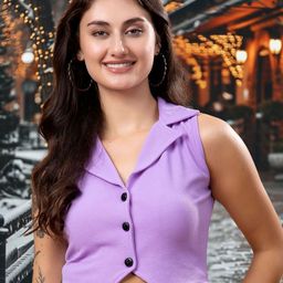 Popwings Solid Ribbed Lapel Collar Crop Top-image-62