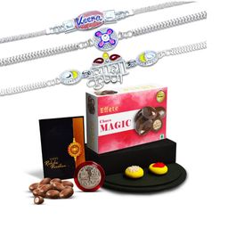 DeoDap Unisex 5 Pieces Beaded Rakhi Gift Set-image-45