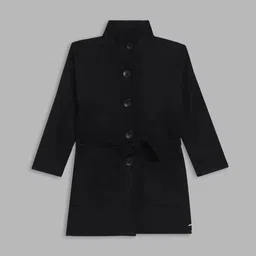 Blue Giraffe Girls Single Breasted Overcoat-20