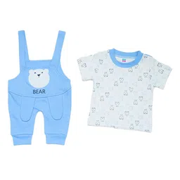 LUV-DUB Infant Boys Geometric Printed Dungaree With T-Shirt-image-93