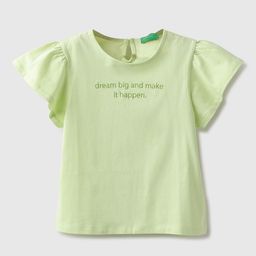 United Colors of Benetton Girls Embroidered Flutter Sleeve Cotton Top-image-49
