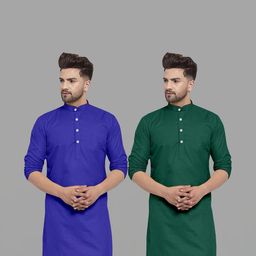 VS MALL Men Green Kurtas-picture-19