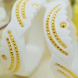 SATTIK Women Plastic Gold-plated Shakha Pola Bangles (Pack of 2)-image-81